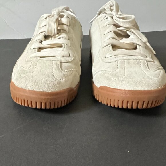 PUMA Women's Club 5v5 Sneaker VGUC Sz 7 Off-White with Beige Logo - Picture 4 of 5